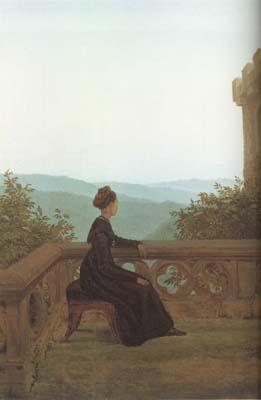 Carl Gustav Carus Woman on a Terrace (mk10) oil painting picture